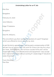 Letter format for delay in payment. Undertaking Letter Format Samples And How To Write An Undertaking Letter A Plus Topper