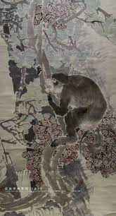 任伯年枫猴图轴the monkey in the maple tree hanging scroll by ren yi painting art chinese painting