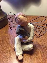 Angel Of Comfort Willow Tree Figurine Susan Lordi 26062 Boy Holding Puppy Dog Willow Tree Figurines Willow Tree Willow Tree Figures