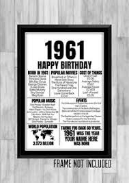 Find lots of fun & thoughtful 60th birthday presents on not socks. 60th 1961 Personalised Birthday Gift Present Poster Print Back In Milestone Ebay