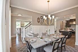 The room features white tiles flooring and lovely ceiling lights. Dining Spaces In Your New Home Time To Dine Brock Built