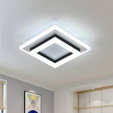 24W Modern Ceiling Lamp, Square LED Ceiling Lights for Bedroom Hallway  Office Kitchen Living Room, Cold