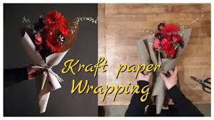 If you have scrapbook paper sitting around you can use that instead of book pages. How To Wrap Flower Bouquet Using Kraft Paper Youtube