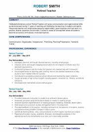 This free, printable resume template is a basic curriculum vitae. Retired Teacher Resume Samples Qwikresume