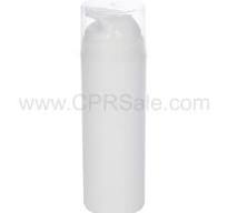 Airless Bottle, Natural Cap, White Pump, White Body, 150mL