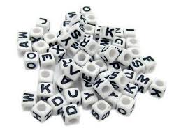 200 Pcs White Alphabet Cube Beads Craft Supplies 6 6mm Ebay