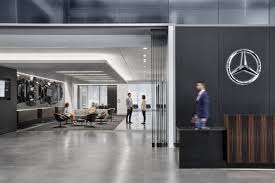 Mercedes Benz Usa Offices Sandy Springs Office Snapshots In 2020 Garage Design Interior Showroom Interior Design Car Showroom Interior