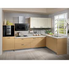 Brushed stainless steel number of basin: China Oppein Pastoral L Shape Melamine Wood Kitchen Cabinetry Op12 X167 China Kitchen Cabinetry Wood Kitchen Cabinetry