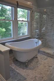 Floors Blank And Baker Beautiful Master Bathroom With Clawfoot Tub And Vintage Style Fl Bathroom Remodel Master Farmhouse Master Bathroom Beautiful Bathrooms