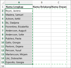 Pertemuan antara sel dengan range e. Menggabungkan Dan Memisahkan Sel Dukungan Office