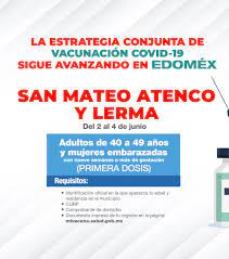 La vacunación se llevará a cabo en etapas de acuerdo a los grupos establecidos y se realizará en forma gratuita, equitativa y voluntaria. Gobierno Del Estado De Mexico On Twitter La Estrategiadevacunacion Avanza En El Edomex Del 2 Al 4 De Junio Estaremos Aplicando La Primera Dosis De La Vacuna A Adultos De 40 A