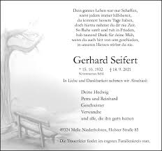 Traueranzeigen von Gerhard Seifert