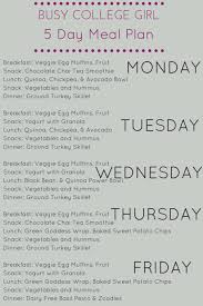 Busy College Girl 5 Day Meal Plan Lean Clean Brie