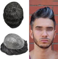 Amazon.com : LYRICAL HAIR Toupee for Men Human Hair Replacement System  Injected Poly Skin Durable PU Mens Hair Piece Wig Protesis Capilar Para  Hombre 6"X9" #1B20 Off Black+20% Gray-110% Light to Medium