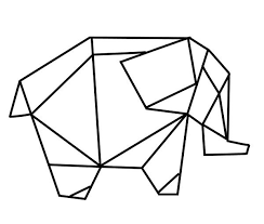 Geometric Geometrique Elephant Geometrische Tekening Borduren Op Hout Olifant