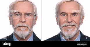 Beard before after hi-res stock photography and images