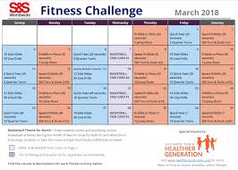 March Printable Fitness Challenge Calendar S S Blog Workout Challenge Workout Calendar March Fitness Challenge