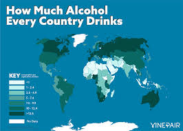 Map What Country Drinks The Most Alcohol Alcohol Drinks Map