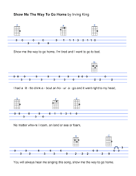 Show Me The Way To Go Home Ukulele Tabs Songs Ukulele Songs Ukulele Fingerpicking Songs