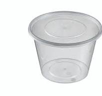 Round Plastic Transparent container with lid PP 500ml/16.9oz (Case of 450  pc)