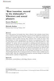 PDF) “Best invention, second to the dishwasher”: Vibrators and sexual  pleasure