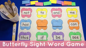 Butterfly Sight Word File Folder Game Preschool Learning Literacy Center