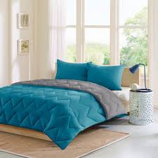 Go for a bold look with a comforter set featuring deep blues and rich reds in wide stripes. Teal Gray Penny Reversible Down Alternative Comforter Set Twin Twin Extra Long 2pc Target