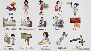 Household Chores List Of Daily Chores With Pictures 7 E S L Household Chores Spelling Activities Learn English