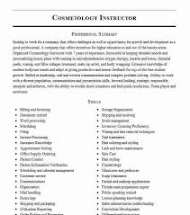 cosmetology instructor resume example