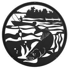 Hand Made Fish Fishing Walleye Scenic Scenic Art Wall Design Etsy In 2021 Metal Tree Wall Art Scenic Art Fish Silhouette