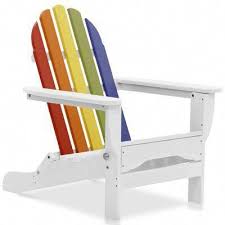 August Grove Paterson Plastic Folding Adirondack Chair Color White With Rainbow Adironda Rainbow Adirondack Chairs Folding Adirondack Chairs Adirondack Chair