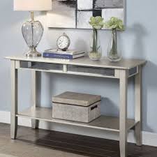 Engaging And Vibrant This Contemporary Silver Sofa Table Adds Luster To Any Casual Space Featuring Tapered Wood Legs And In 2020 Silver Sofa Sofa Table Console Table