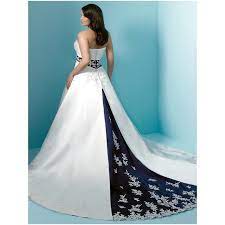 Blue Accent Blue Wedding Dresses White Lace Wedding Dress Unusual Wedding Dresses