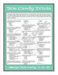 50s trivia printable questions and answers lovetoknow if youre a baby boomer you witnessed the golden age of television and watched elvis presley move on stage like no one before him. 1950s Candy Trivia Printable Game Personalize For Birthdays Anniversaries Candy Themed Parties And More Custo Trivia Trivia For Seniors Candy Themed Party