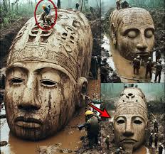 Giant stone head discovered in Amazon jungle