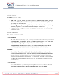 Writing An Effective Personal Statement