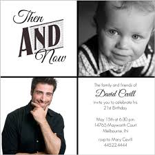 For 21st birthday invitations, a nice wording must be chosen and written. Now And Then Photo 21st Birthday Invitation Adult Birthday Invitations