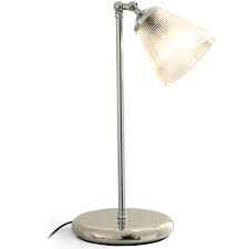 Nachttische aus chrom wirken in weißen. Table Lamp With Holophan Glass Shade Casa Lumi