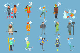 28 men and women symbol. People In Winter Iron Man Symbol Cartoon Man Illustration