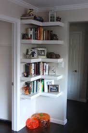 Corner attic lounging area with throw. Corner Bookshelf The Eleven Best