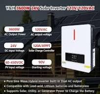 Amazon.com: Y&H 3600W Hybrid Solar Inverter DC 24V to AC 110 ...