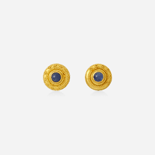 367: DANIEL BRUSH, Gold and sapphire earrings < Spring Jewels, 8 May 2024 <  Auctions