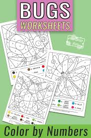 All 10 pages print in ink friendly black and white. Bugs Coloring By Number Worksheets Itsybitsyfun Com