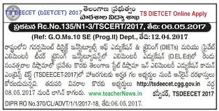 Ts Deecet Ts Dietcet Online Application Form Tsdeecet Cgg Gov In Ts Deecet 2017 Important D Jobs For Teachers Online Application Online Application Form