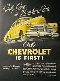 1948 Vintage Chevrolet Chevy Ad One Is Number One Ad Chevrolet Chevy Number Vintage Vintage Ads Automobile Advertising Classic Cars Trucks