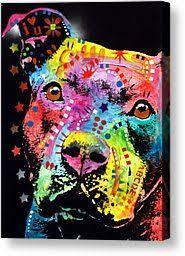 Animals Mixed Media Canvas Prints Thoughtful Pitbull I Heart U Canvas Print By Dean Russo Animal Canvas Art Canvas Art For Sale Animal Canvas
