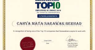 Free, fast and easy way find a job of 36.000+ current vacancies. Cahya Mata Sarawak Cahya Mata Sarawak Admired By Sarawakian Workforce As Among The Top 4 Preferred Employers