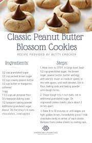 Classic Peanut Butter Blossom Cookies Peanut Butter Blossom Cookies Cookies Recipes Christmas Blossom Cookies