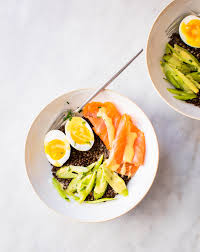 Ingredients · 2 large pete & gerry's organic eggs · 1/4 cup greek yogurt (sub coconut cream for dairy free) · 1 teaspoon lemon juice · 1 tablespoon fresh dill, . Breakfast Bowls With Black Lentils Smoked Salmon And Hollandaise Sauce Tried True Recipes