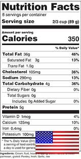 fda nutrition fact labels menusano